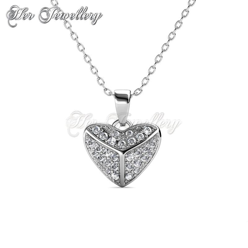 Swarovski Crystals Shield Heart Pendant‏ - Her Jewellery