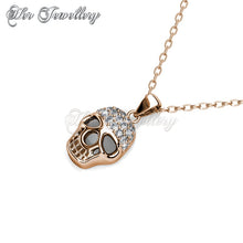 Swarovski Crystals Skull Pendant (Rose Gold) - Her Jewellery