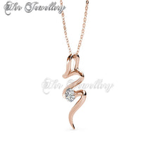 Swarovski Crystals Spiral Pendant (Rose Gold) - Her Jewellery