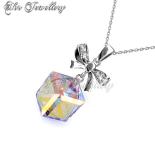 Swarovski Crystals Square Cerulean Pendant‏ (AB Rainbow) - Her Jewellery