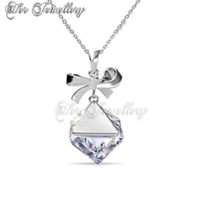 Swarovski Crystals Square Cerulean Pendant‏ (AB Rainbow) - Her Jewellery