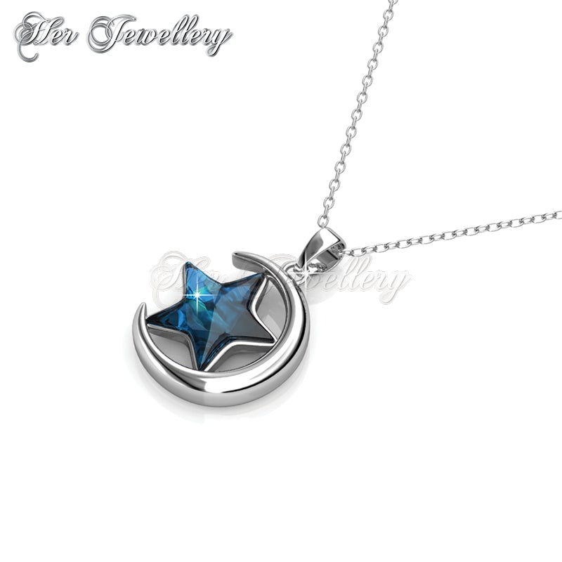 Swarovski Crystals Starry Moon Pendant‏ - Her Jewellery