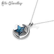 Swarovski Crystals Starry Moon Pendant‏ - Her Jewellery