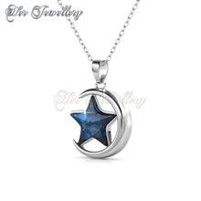 Swarovski Crystals Starry Moon Pendant‏ - Her Jewellery