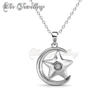 Swarovski Crystals Starry Moon Pendant‏ - Her Jewellery