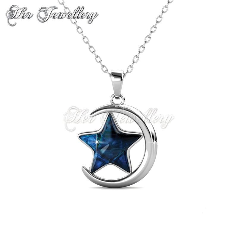 Swarovski Crystals Starry Moon Pendant‏ - Her Jewellery