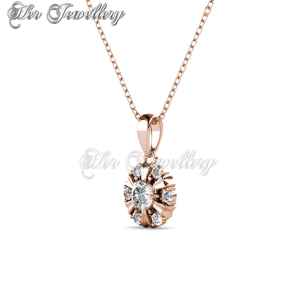 Swarovski Crystals Sun Petal Pendant‏ (Rose Gold) - Her Jewellery