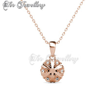 Swarovski Crystals Sun Petal Pendant‏ (Rose Gold) - Her Jewellery