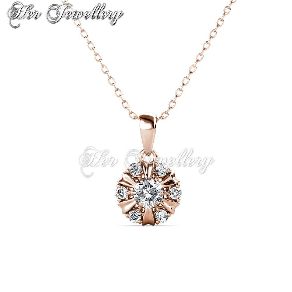 Swarovski Crystals Sun Petal Pendant‏ (Rose Gold) - Her Jewellery