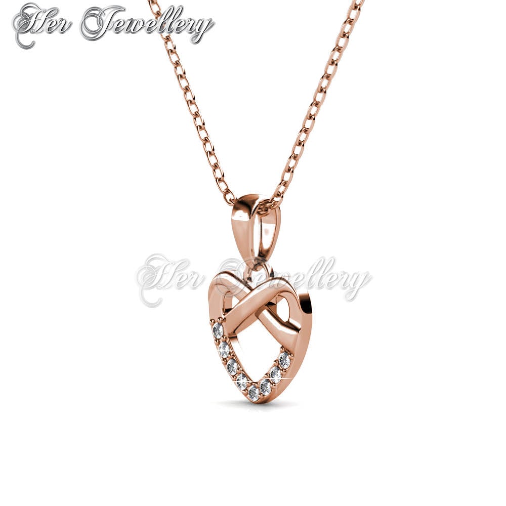 Swarovski Crystals Tie Pendant (Rose Gold) - Her Jewellery