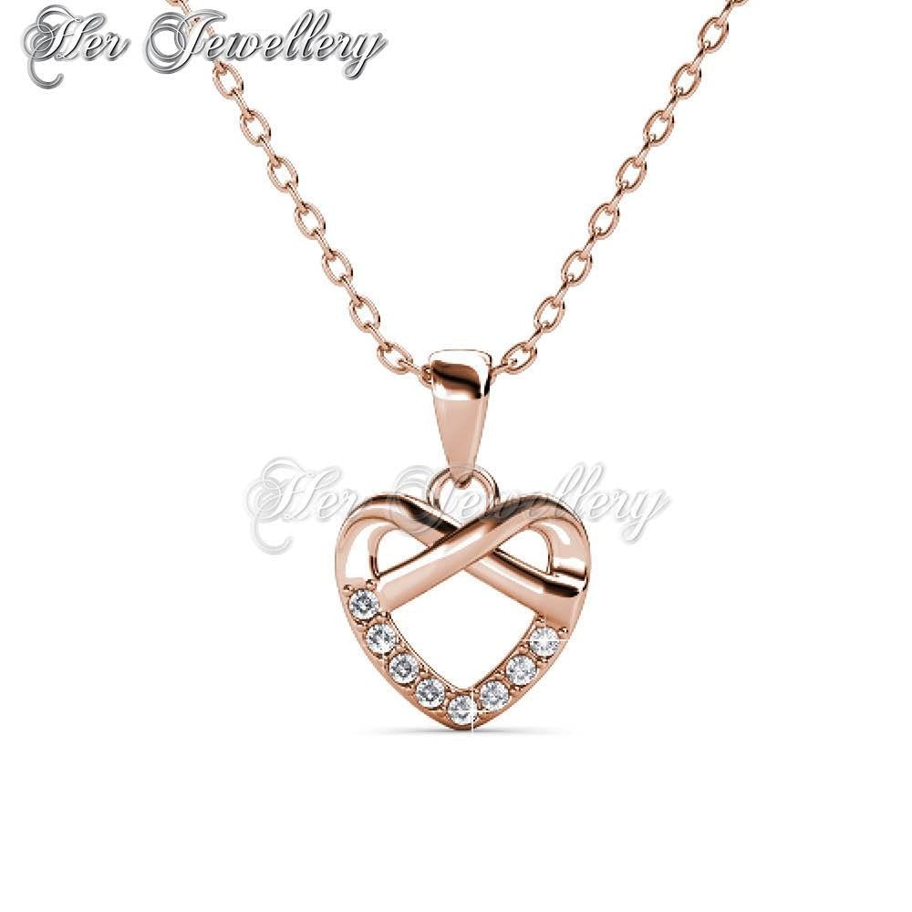 Swarovski Crystals Tie Pendant (Rose Gold) - Her Jewellery