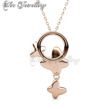 Swarovski Crystals Tri Butterfly Pendant‏ - Her Jewellery