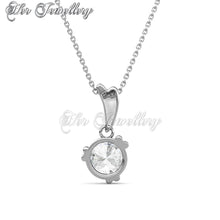 Swarovski Crystals Tri Love Ring Pendant‏ - Her Jewellery