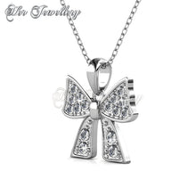 Swarovski Crystals Ribbon Bow Set - Her Jewellery