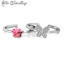 Swarovski Crystals Butterfly Petal Ring - Her Jewellery