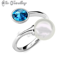Swarovski Crystals Dew Pearl Ring - Her Jewellery