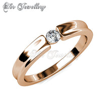 Swarovski Crystals Simplicity Ring (Rose Gold) - Her Jewellery