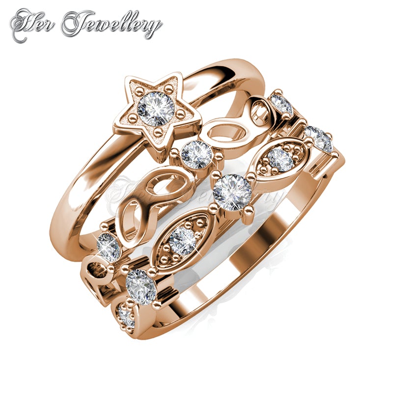 Swarovski Crystals Solar Ring (Rose Gold) - Her Jewellery