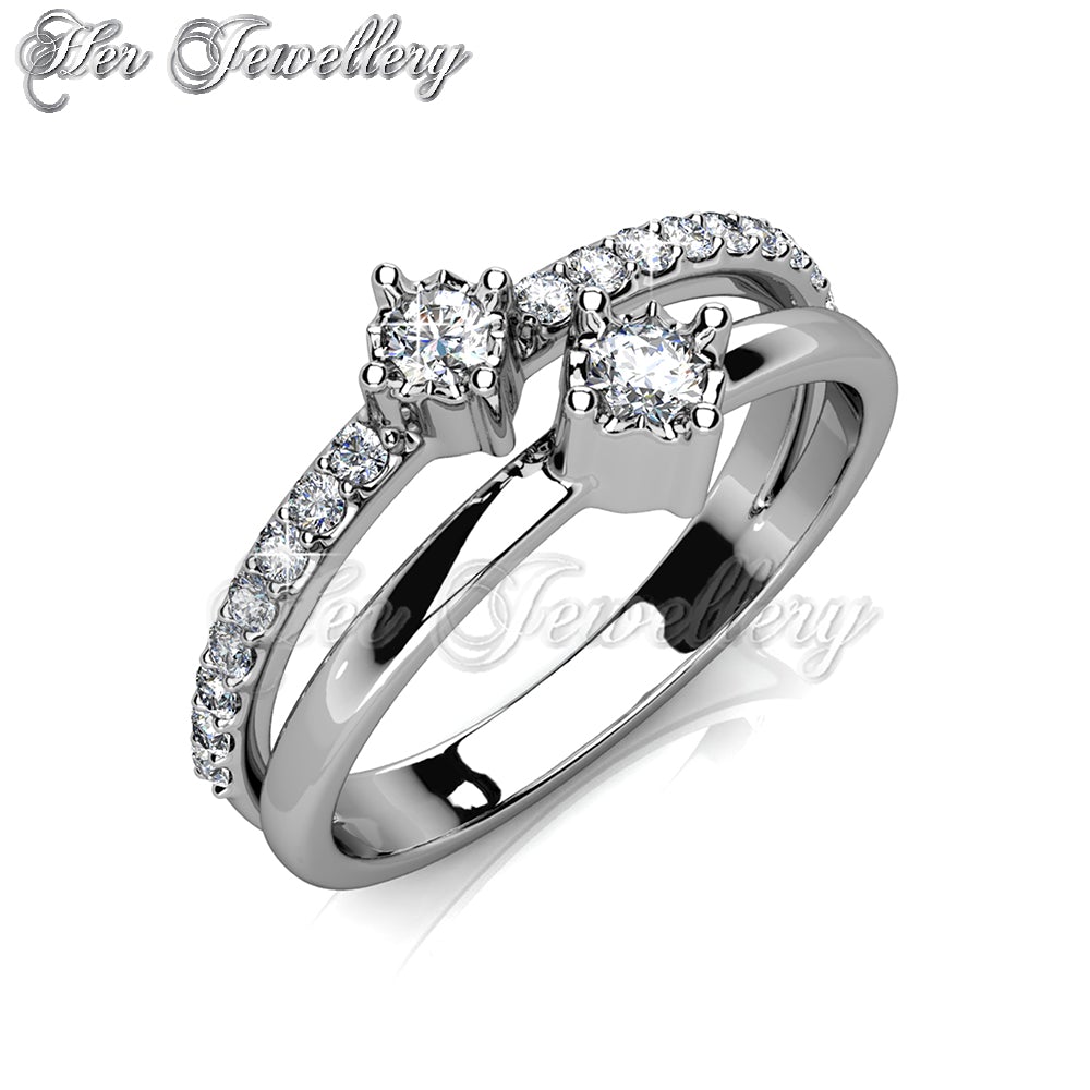 Swarovski Crystals Twin Royal Ring - Her Jewellery