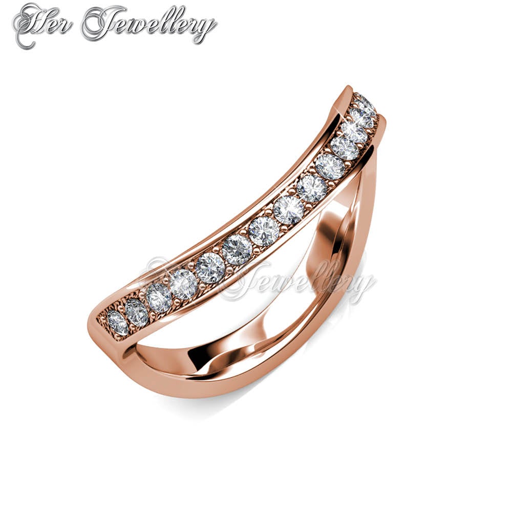 Swarovski Crystals Gracious Ring (Rose Gold) - Her Jewellery