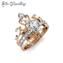 Swarovski Crystals Royalty Ring (Rose Gold) - Her Jewellery