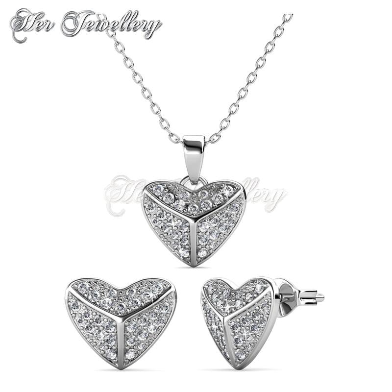 Swarovski Crystals Shield Heart Set - Her Jewellery