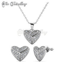 Swarovski Crystals Shield Heart Set - Her Jewellery
