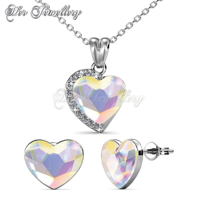 Swarovski Crystals Fond Love Set (AB Rainbow) - Her Jewellery