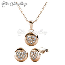 Swarovski Crystals Faith Heart Set (Rose Gold) - Her Jewellery