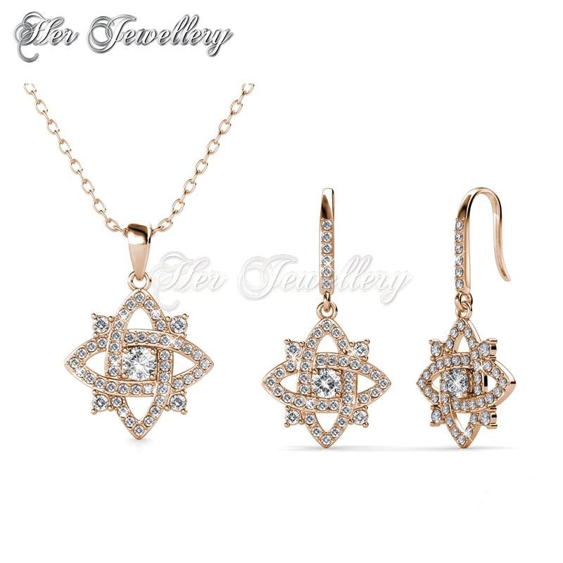 Swarovski Crystals Enchanted Cross Set (Rose Gold) - Her Jewellery