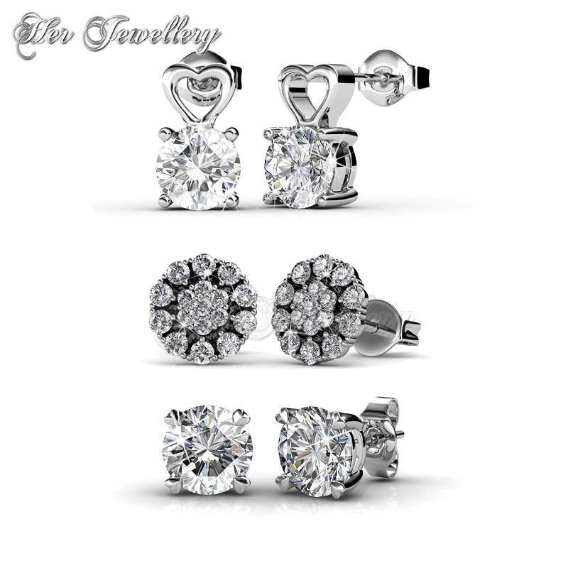 Swarovski Crystals Sweet Earrings Set - Her Jewellery