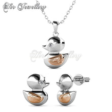 Swarovski Crystals Little Duck Set - Her Jewellery