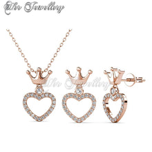 Swarovski Crystals Princess Crown Set (Rose Gold) - Her Jewellery