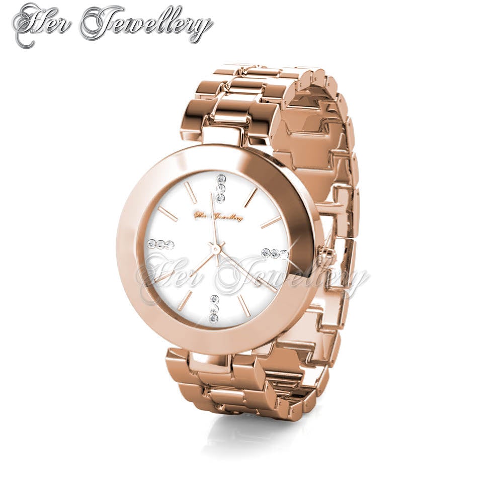 Swarovski Crystals Goldy Watch(Rose Gold) - Her Jewellery