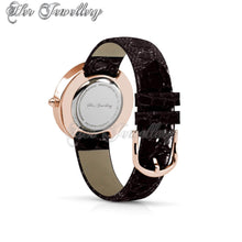 Swarovski Crystals Leather Watch - Her Jewellery