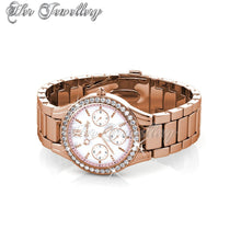 Swarovski Crystals Pinkc Watch (Rose Gold, Pink) - Her Jewellery