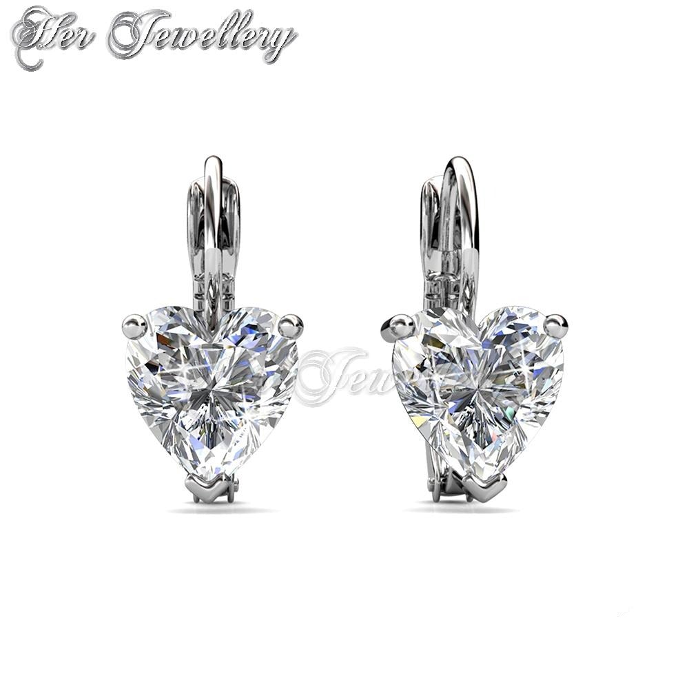 Swarovski Crystals Heart Clip Earrings - Her Jewellery