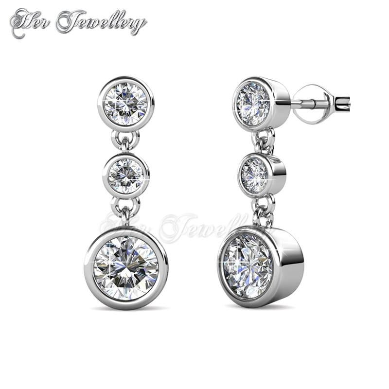 Swarovski Crystals Tri Dangling Earrings - Her Jewellery