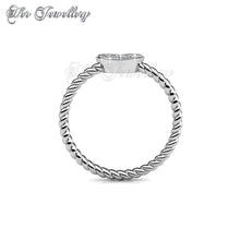 Swarovski Crystals Twisted Heart Ring - Her Jewellery