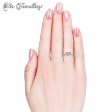Swarovski Crystals Twisted Heart Ring - Her Jewellery
