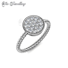Swarovski Crystals Twisted Round Ring - - Her Jewellery