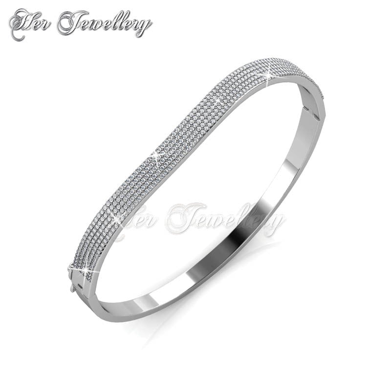 Swarovski Crystals Wave Bangle - Her Jewellery