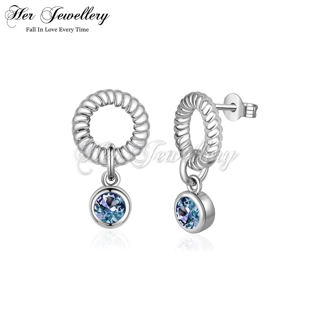 Round Dangling Alexandrite Earrings