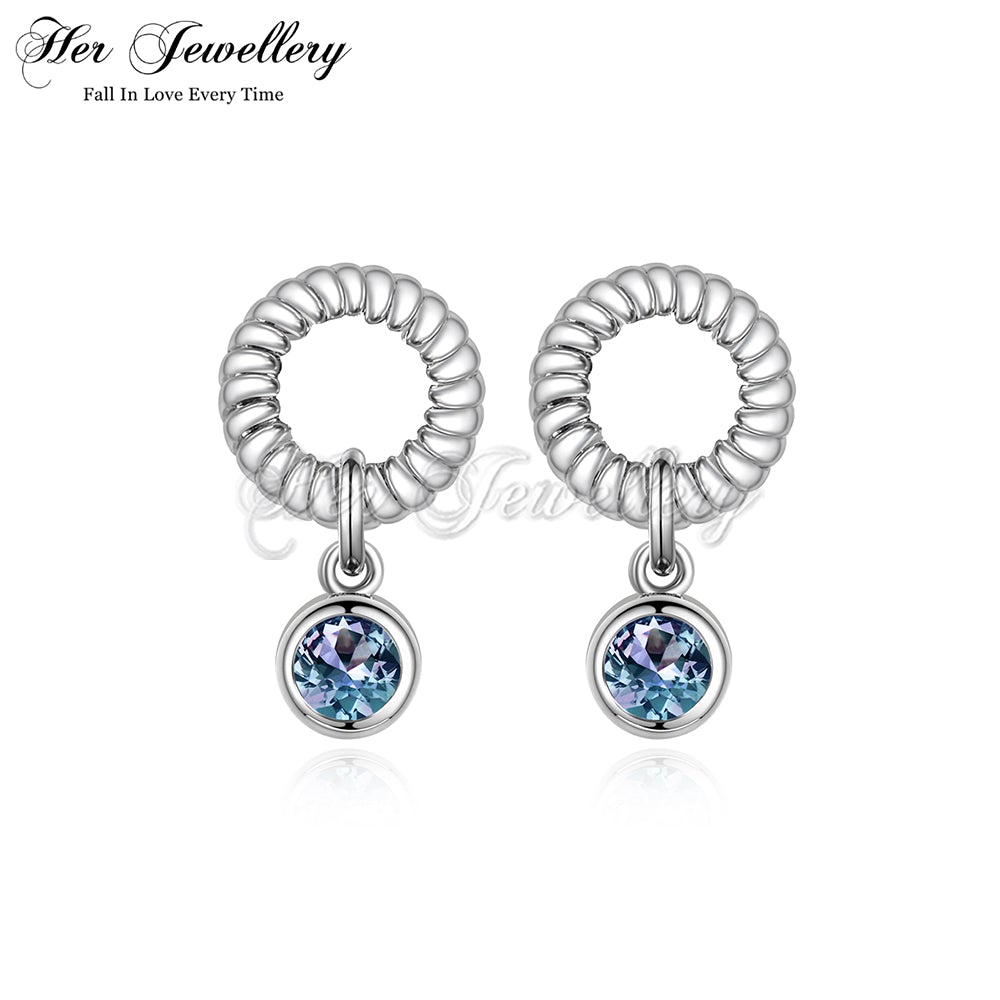 Round Dangling Alexandrite Earrings