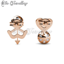 Arrow Pearl Heart Earrings