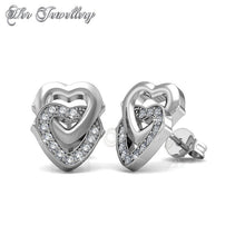 Swarovski Crystals Bonding Heart Earrings Set - Her Jewellery