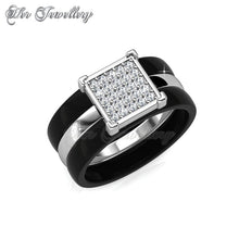 Swarovski Crystals Square Ceramic Ring - Her Jewellery