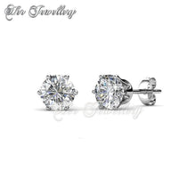 Swarovski Crystals Birth Stone Earrings (White Gold) - Her Jewellery