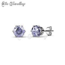 Swarovski Crystals Birth Stone Earrings (White Gold) - Her Jewellery