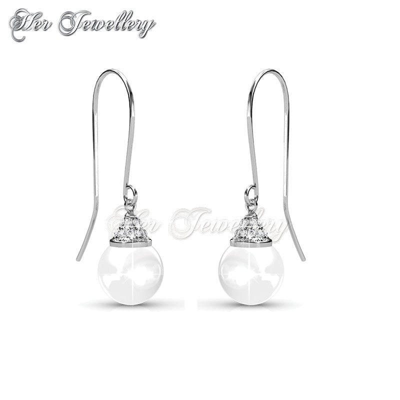 Swarovski Crystals Happy Pearl Hook Earrings - Her Jewellery